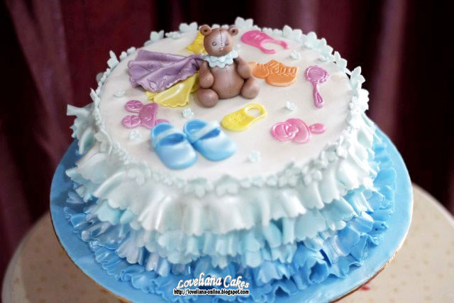 Ombre baby shower cake for Akeka Baby Darius