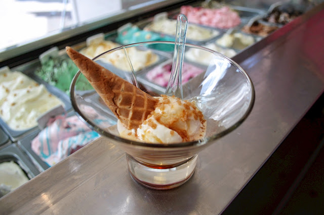 Scoops/Mario's in Berkhamsted make high quality gelato right in the shop!