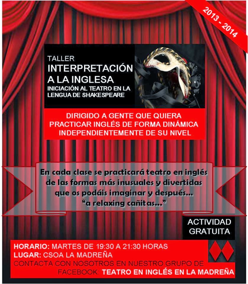 CSOA La Madreña NUEVA ACTIVIDAD, TEATRO EN INGLÉS