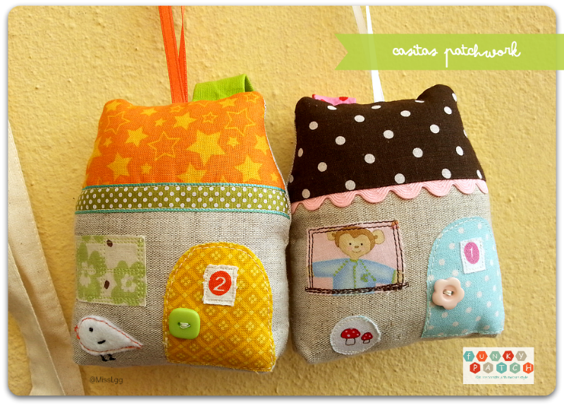 Casitas de patchwork decorativas, personalizadas y hechas a mano 