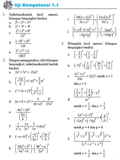 Uji Kompetensi Eksponen Sma Kurikulum 2013 Soal Dan Pembahasan