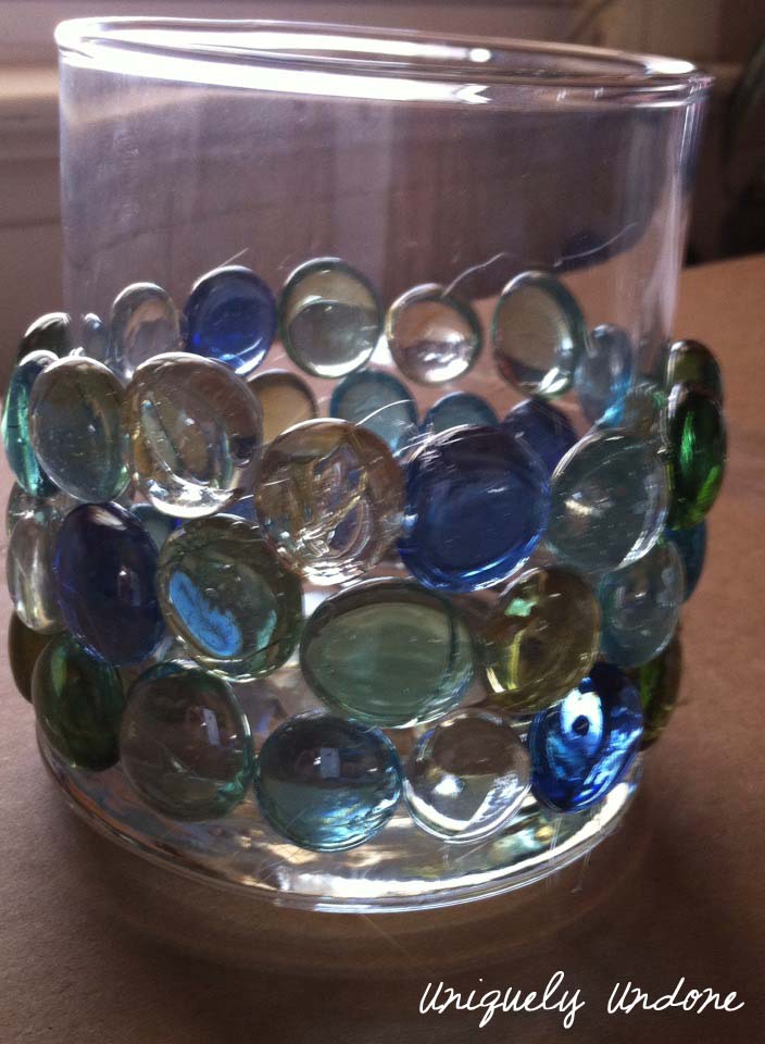 DIY Glass stone candle jar Uniquely Undone