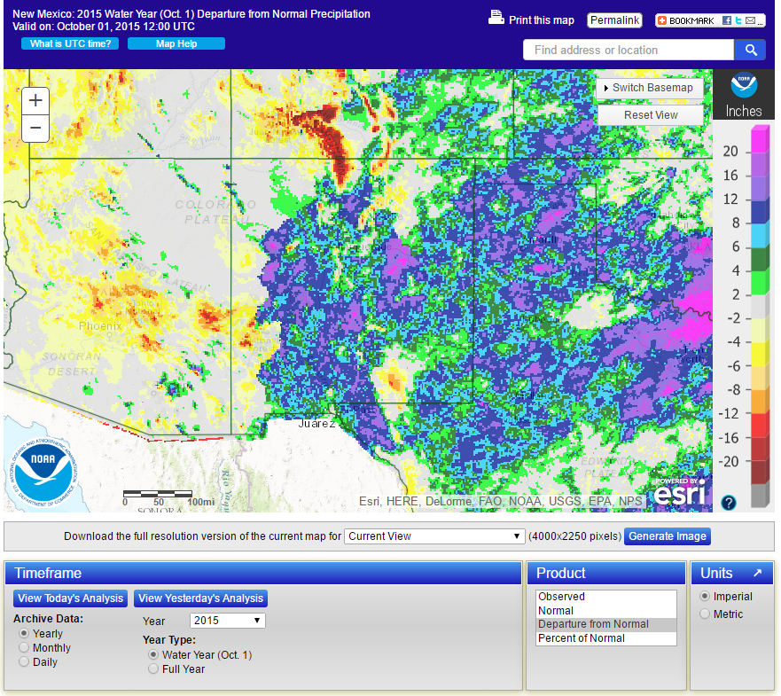 Current New Mexico Rainfall.