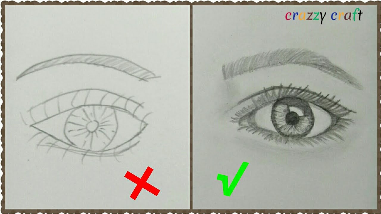 How To Draw Realistic Eyes Step By Step Drawing Crazzy Crafting