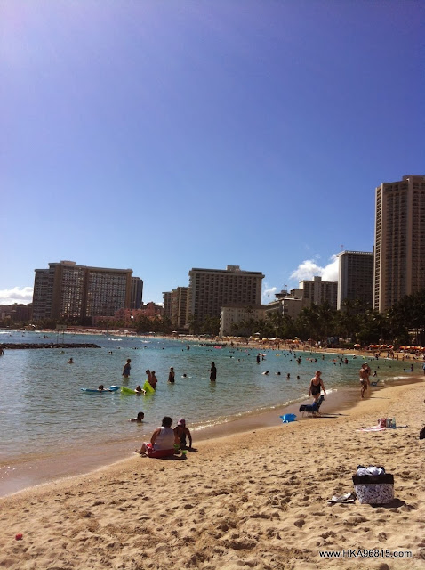 Lounging on Waikiki beach