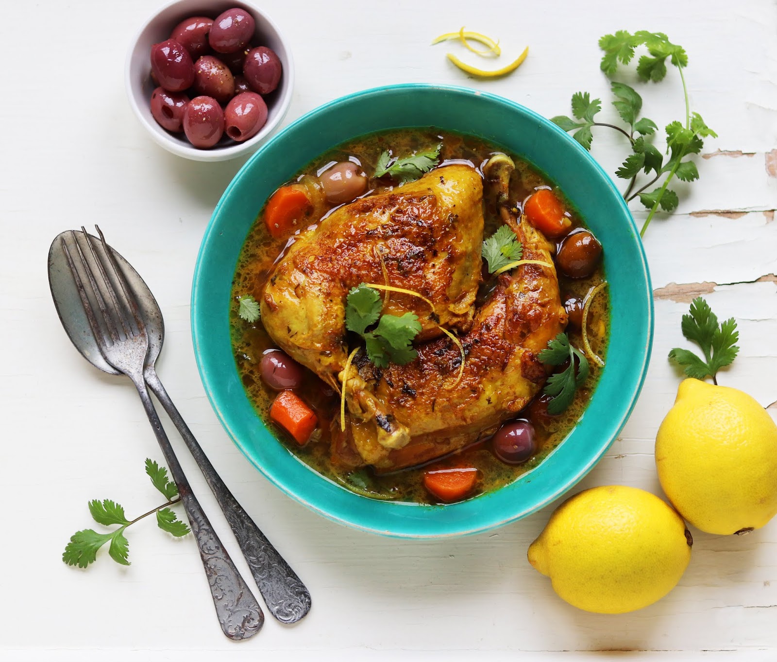 The Food Trotter Lemon & Kalamata Olives Chicken Tagine / Tajine de