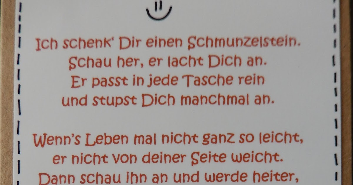 Kartenzauber und mehr....: Ich schenk Dir einen Schmunzelstein.....