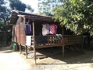 Common Burmese traditional house in Tamu in Myanmar.