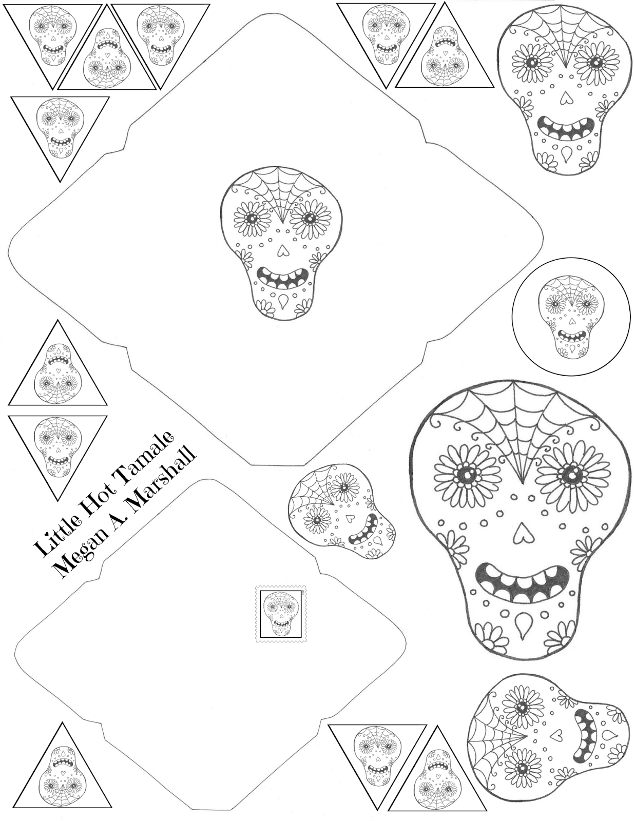 Little Hot Tamale Sugar Skull FREE Stationery Printable little-hot-tamale-sugar-skull-free-stationery-printable