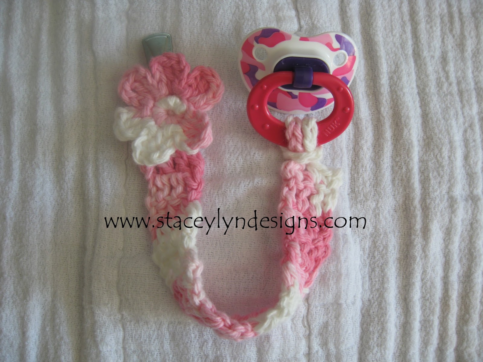 Stacey Lyn Designs Crocheted Pacifier Clip