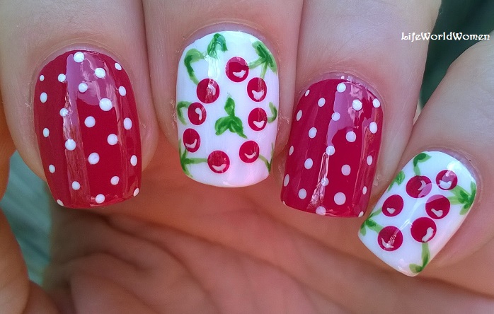 Life World Women: Cherry Nail Art Design Cherry Nail Art Design - Life World Women: Cherry Nail Art Design