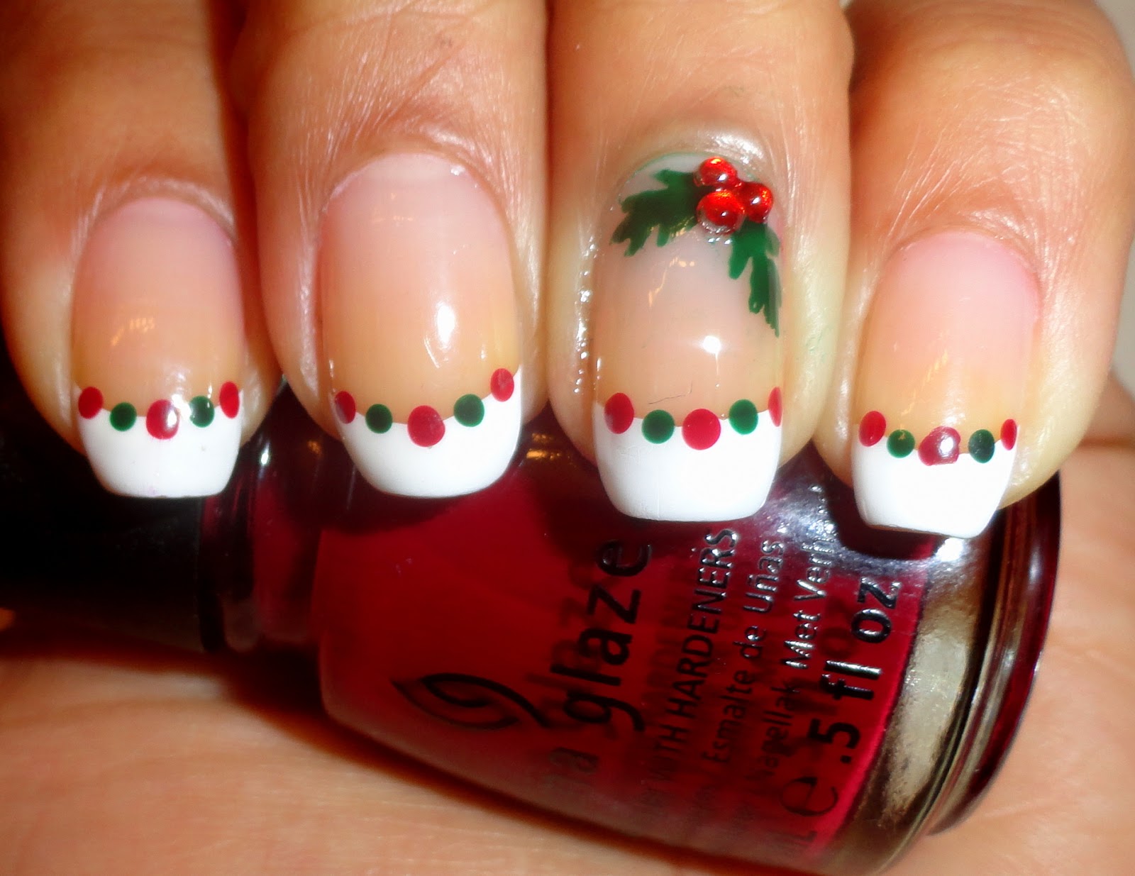 9. Glittery Holly and Berries Nails - wide 5
