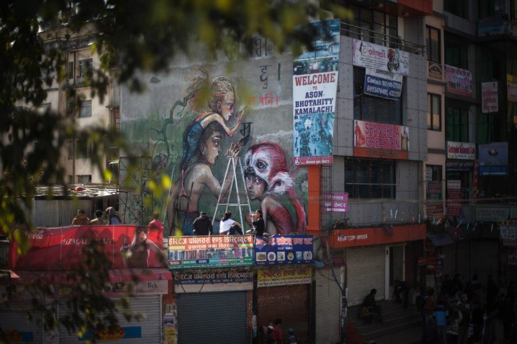 Herakut New Mural In Kathmandu, Nepal StreetArtNews