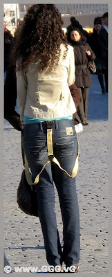 Girl in jeans on the street
