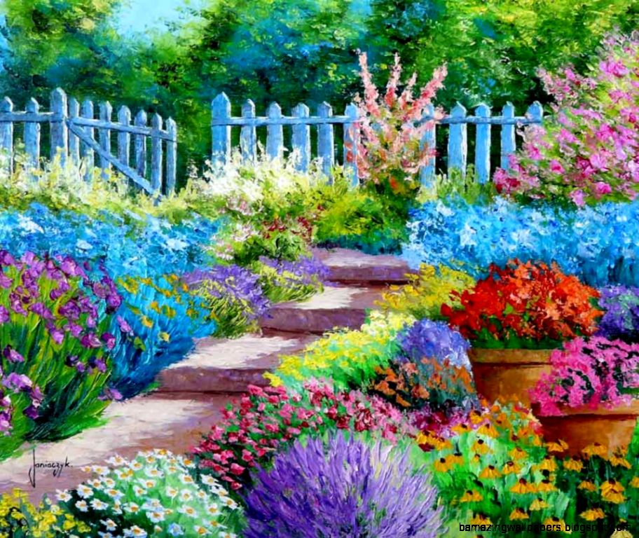 French Garden Wallpaper