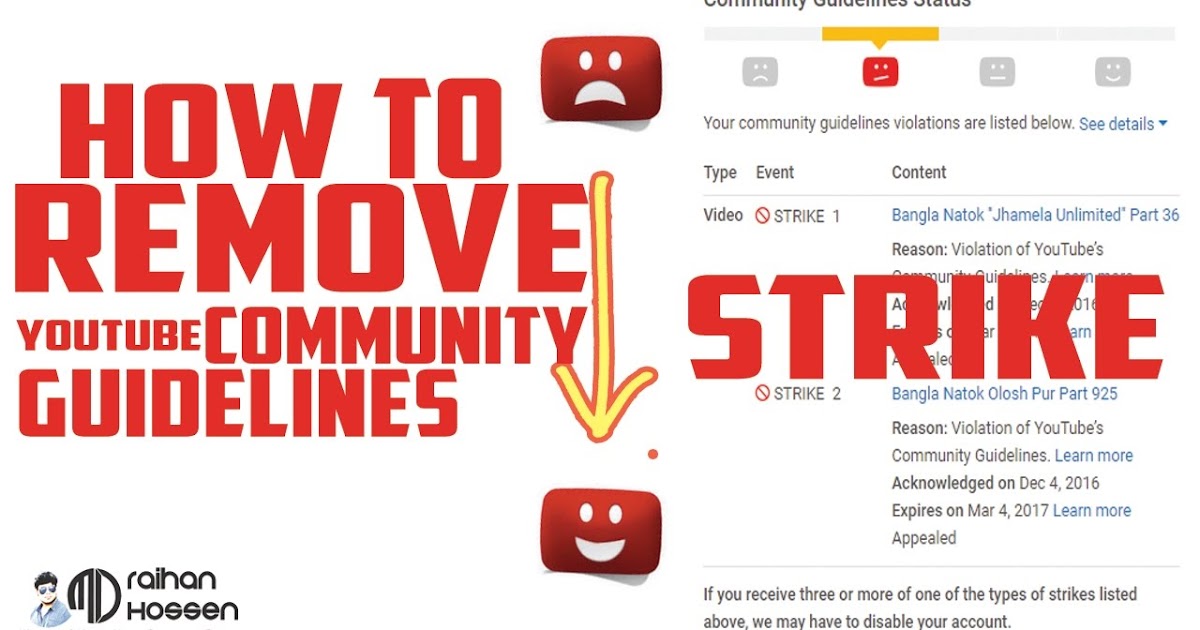 Youtube Community Guidelines Strike Appeal Text Farhan's Online Tutorials