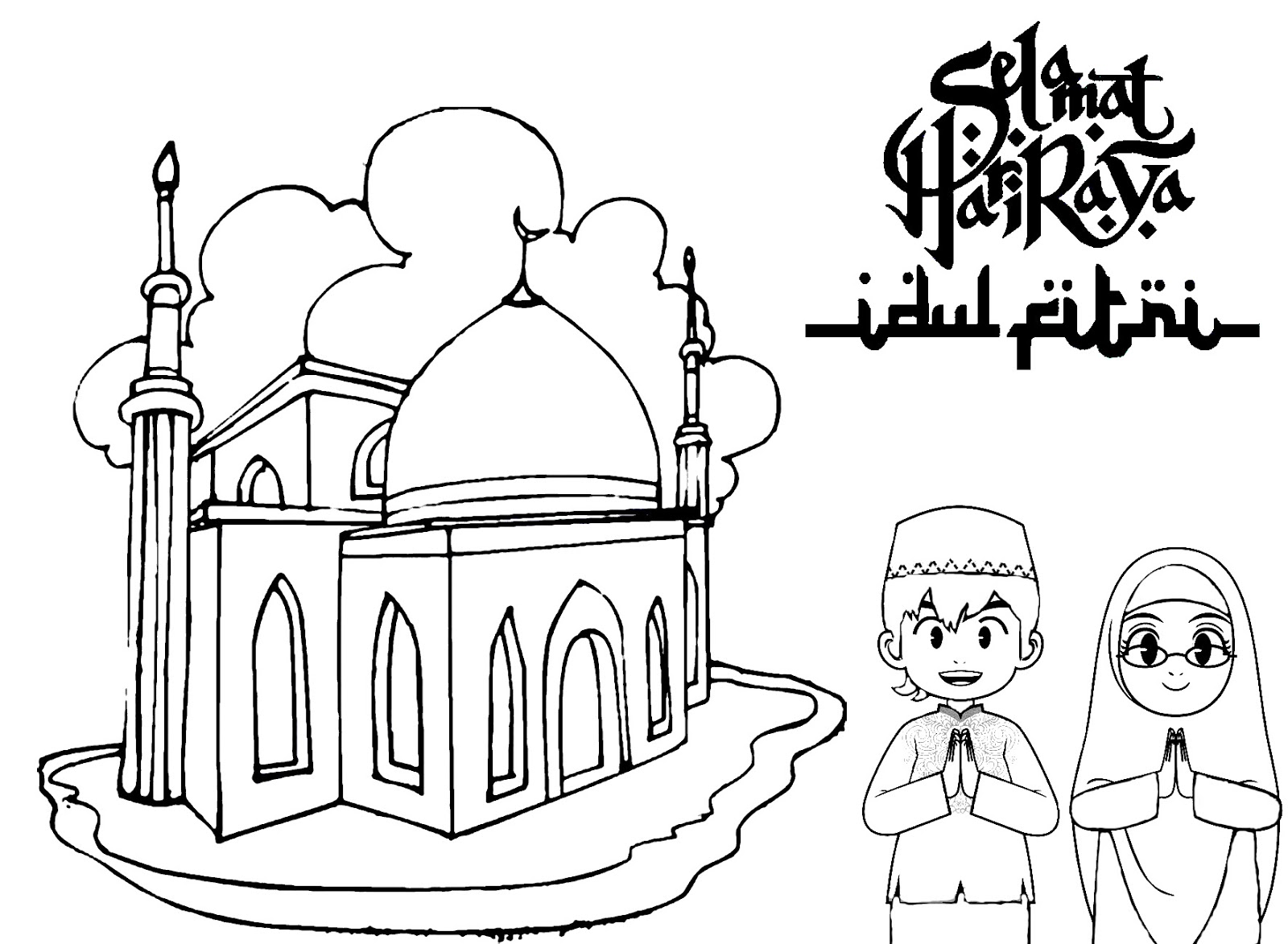 Edisi Special Mewarnai Gambar Tema Lebaran Idul Fitri