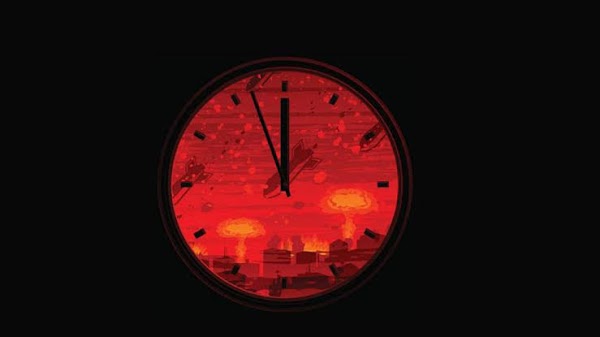 El reloj simbólico muestra la hora más cercana al Apocalipsis. " El reloj simbólico muestra la hora más cercana al Apocalipsis. "