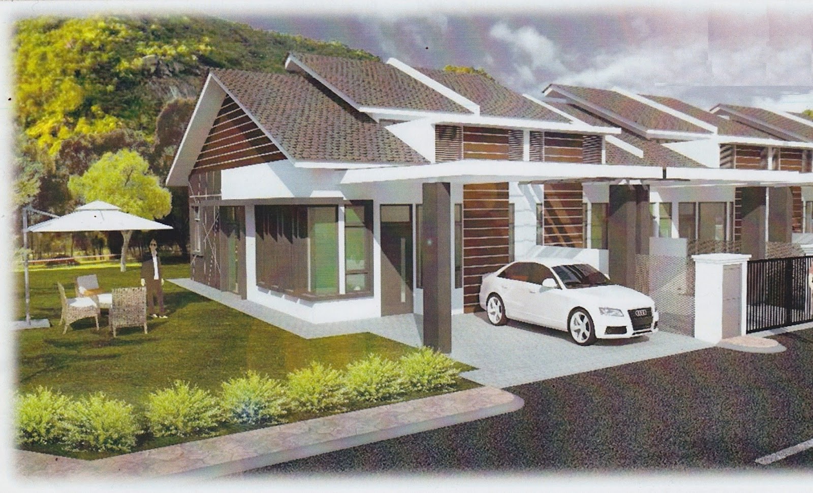 Rumah Teres 2 Tingkat Baru Untuk Dijual / Gambar rumah teres dua