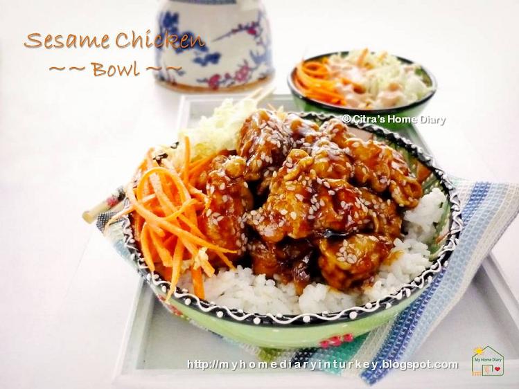 Citra's Home Diary Sesame Chicken Rice Bowl Recipe