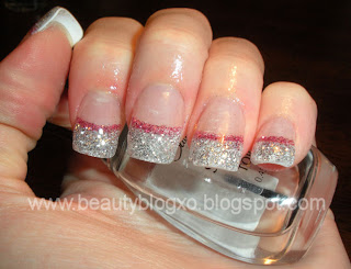 Drop Dead, Gorgeous: DIY: Acrylic Nails At Home - Silver and Pink Glitter