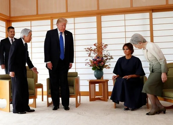 Donald Trump and First Lady Melania Trump met with Emperor Akihito and Empress Michiko at Imperial Palace