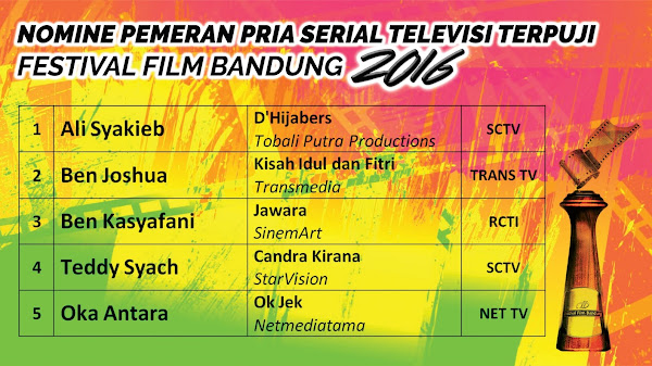 DAFTAR LENGKAP NOMINASI PENGHARGAAN FESTIVAL FILM BANDUNG 2016