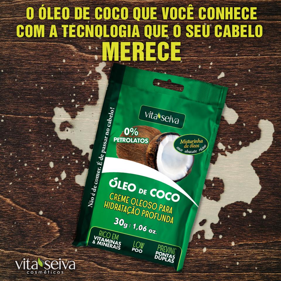 Sachê creme oleoso de Óleo de Coco da Vita Seiva
