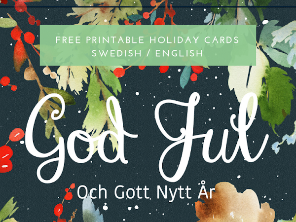 FREE Printable Holiday Cards Swedish/English
