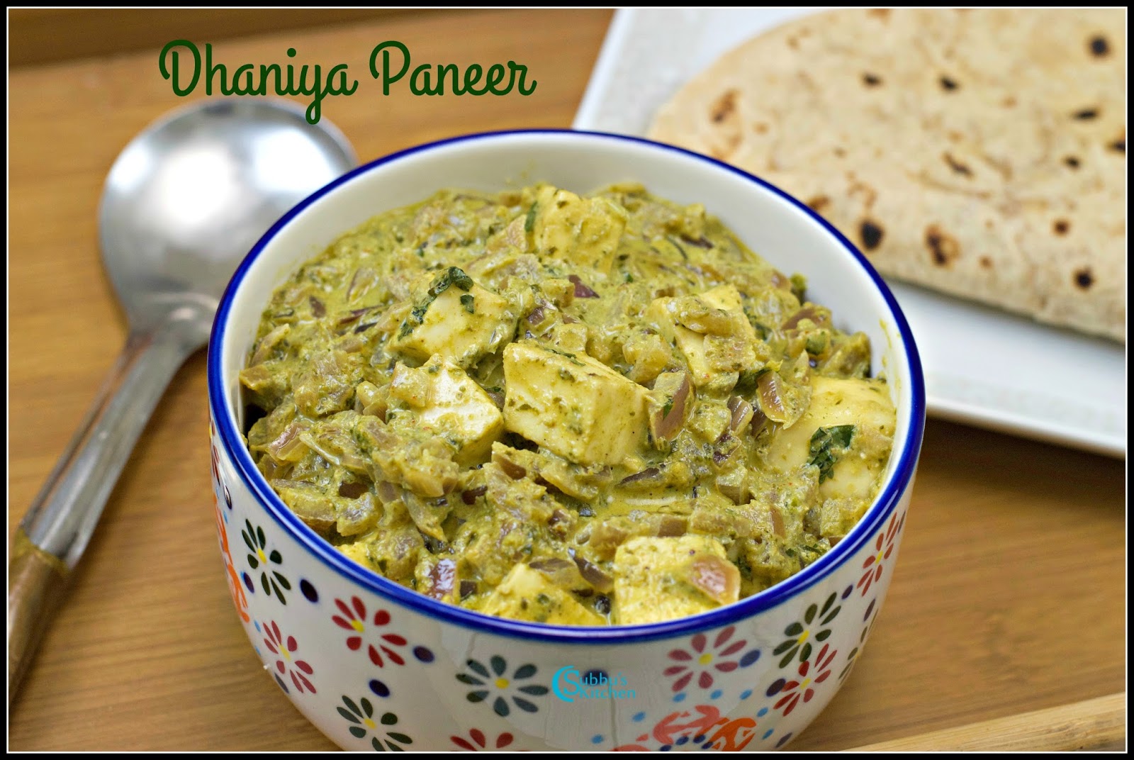 Dhaniya Paneer Recipe Paneer in Coriander Gravy Subbus Kitchen