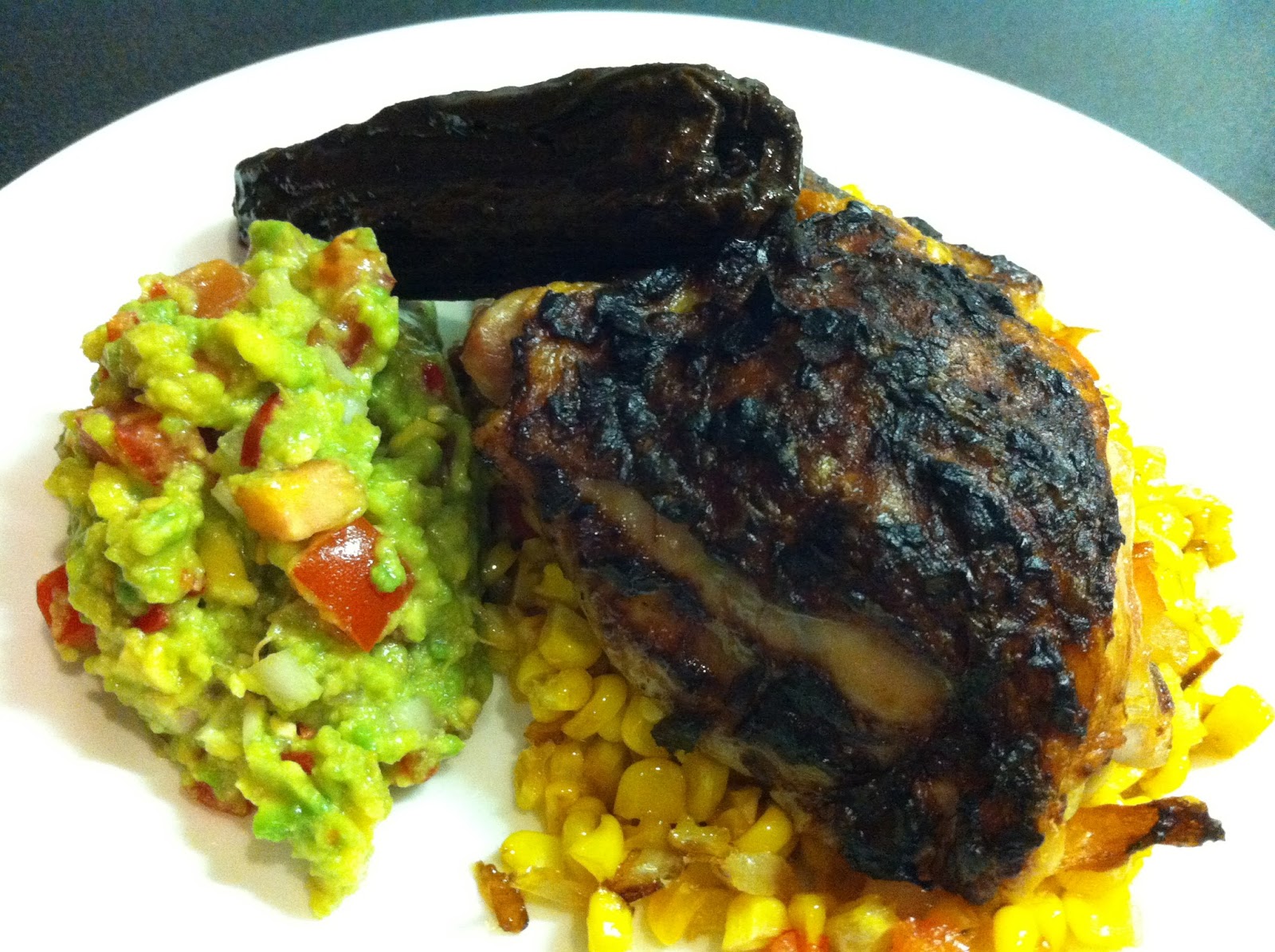 Behind The Burners POLLO ADOBADO, SALSA DE ELOTE, GUACAMOLE, CHIPOTLE