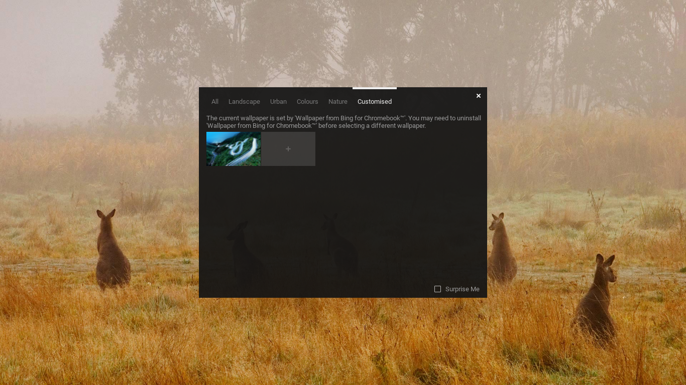 Setting your Chromebook desktop to the Bing image of the day