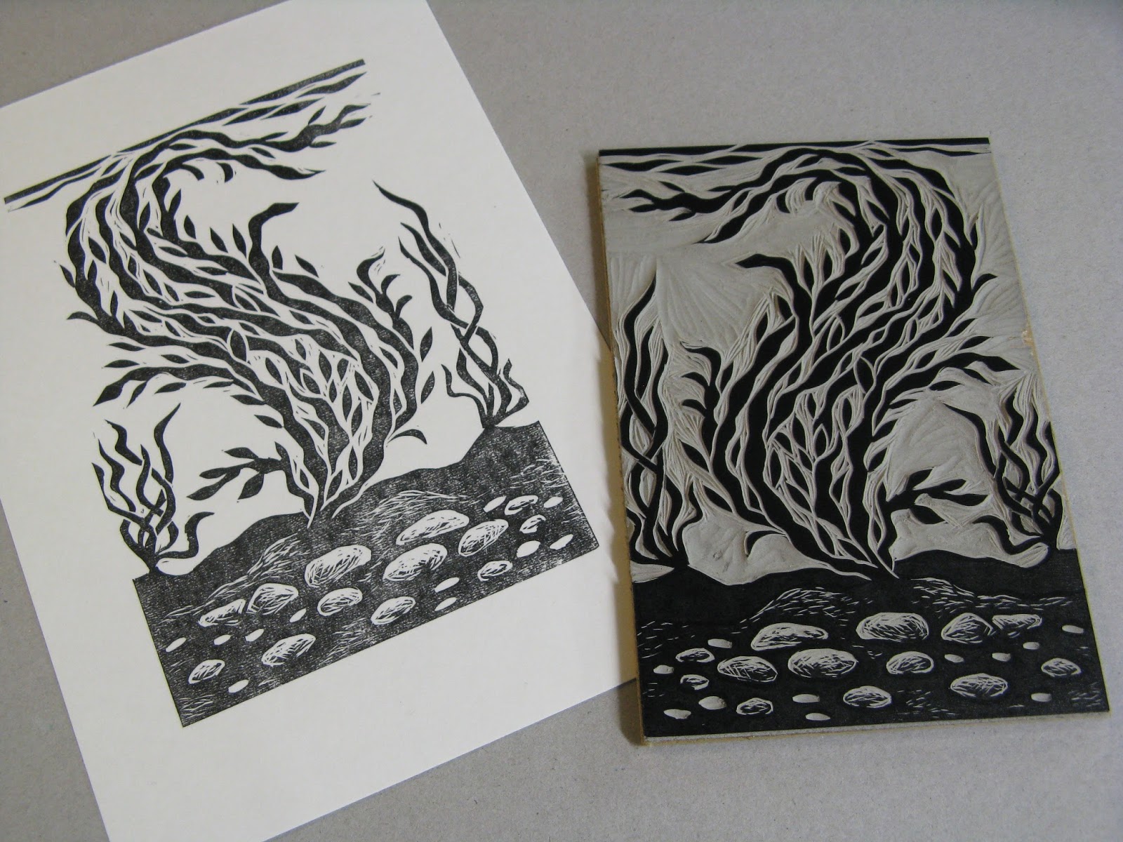 Toni Hartill Art Linocutting continued explorations