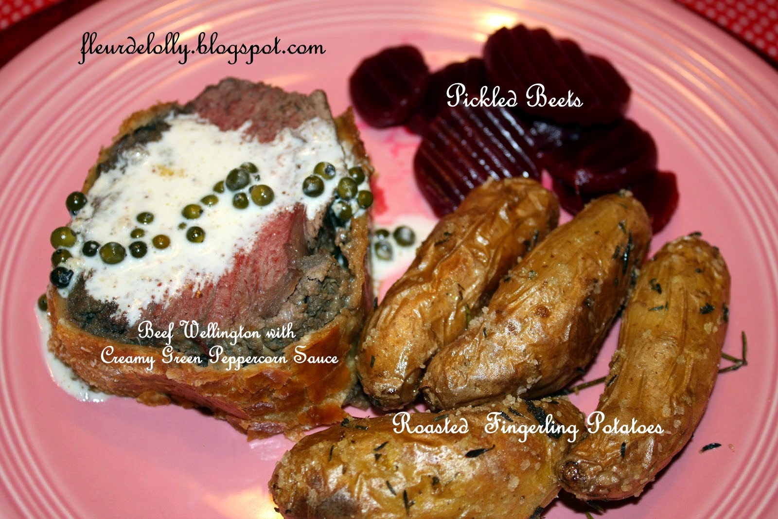 Fleur de Lolly Beef Wellington with Creamy Green Peppercorn Sauce