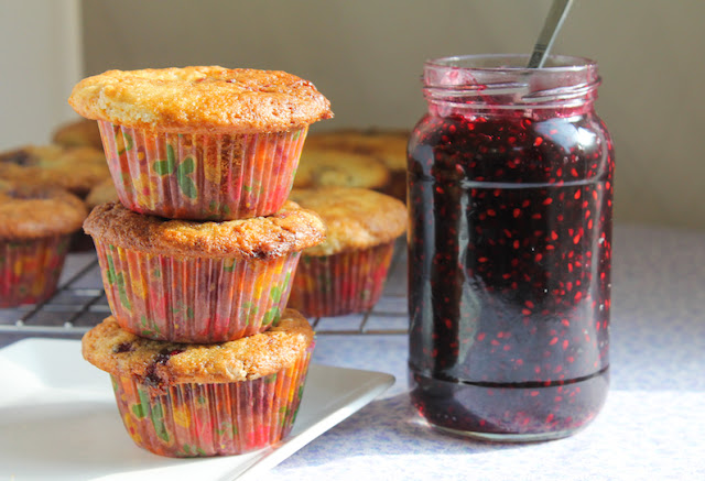 Food Lust People Love: The best Blackberry Jam Muffins are made with small batch homemade quick jam folded into a fluffy batter. But, fear not, you can make yours with whatever good quality jam you have on hand.