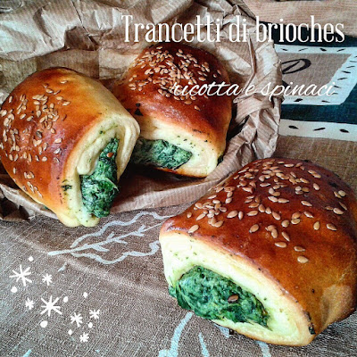 trancetti di brioches ricotta e spinaci