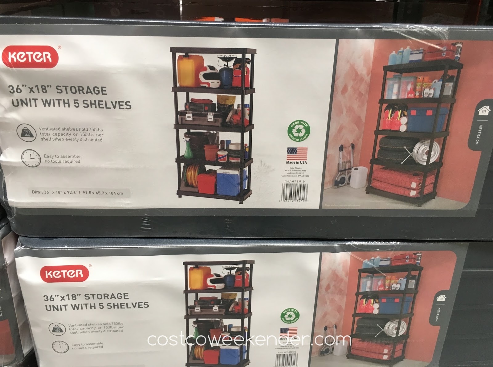 Keter 36" x 18" Storage Unit with 5 Shelves Costco Weekender