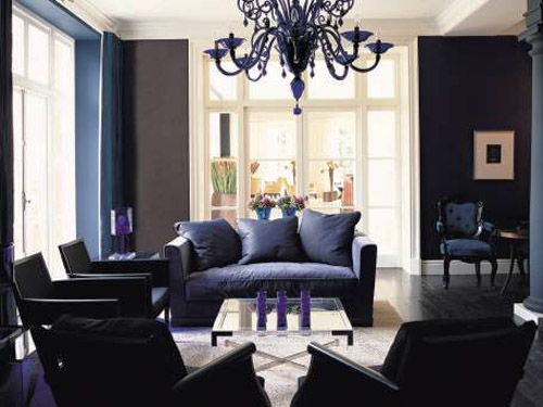 Decorating The Living Room Interior With Blue