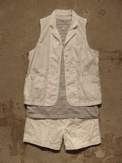 FWK by Engineered Garments Fatigue Short in White 20's Cotton Twill