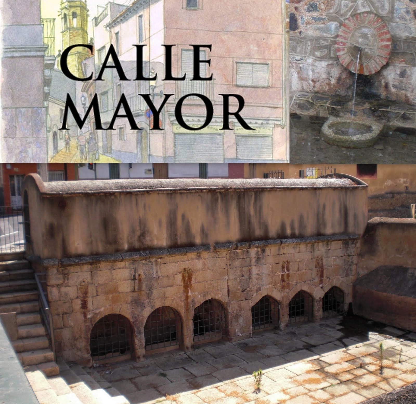 Calle Mayor: Antiguas fuentes públicas de abastecimiento de Cáceres