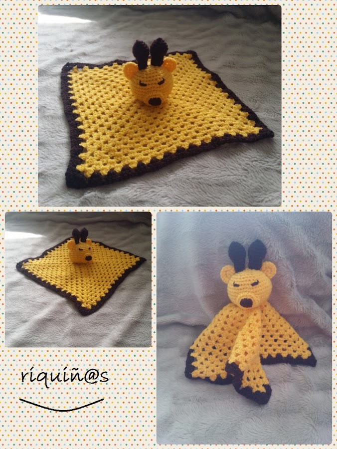 manta apego, jirafa, crochet