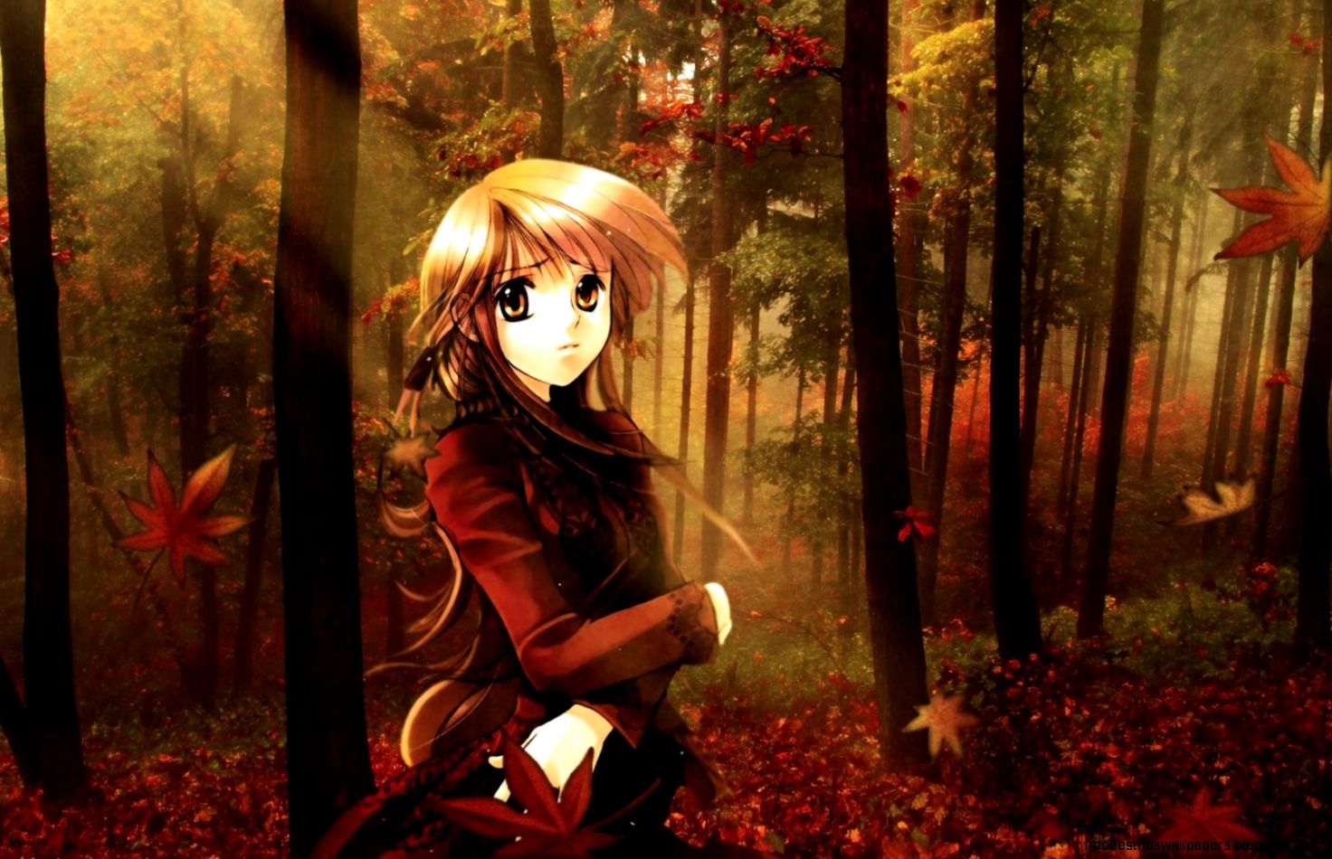Autumn Anime Scenery Wallpaper High Resolution 88496