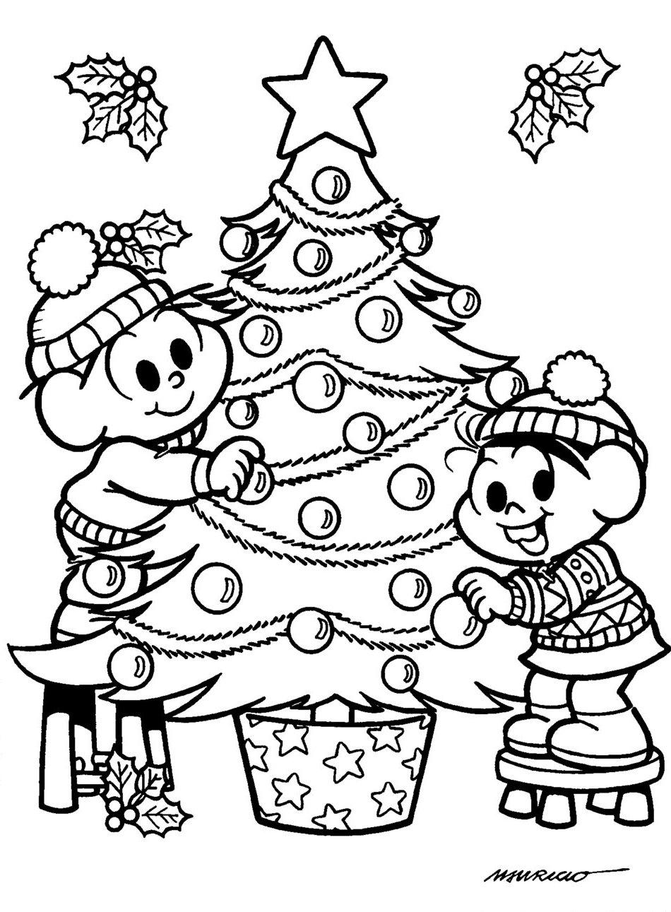 O Natal Da Turma Da Monica Desenhos Preto E Branco Para Colorir