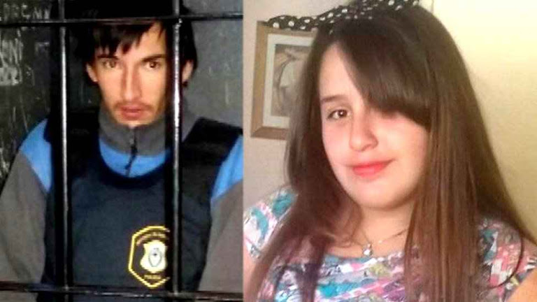 Micaela Ortega de 12 anos. Seu assassino (preso) a enganou por meio de Facebook.