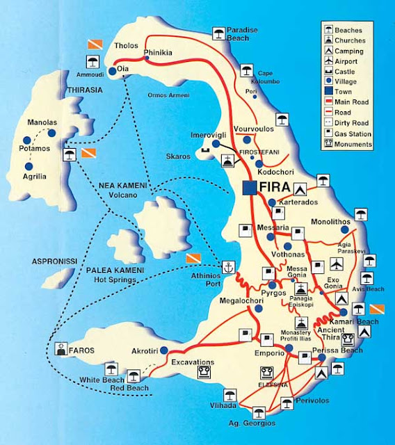 Carte de Santorin Carte de Santorin