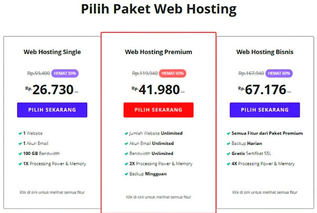 Paket Web Hosting Hostinger