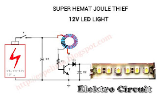 Joule thief 1.5v to 12v led light circuit super hemat