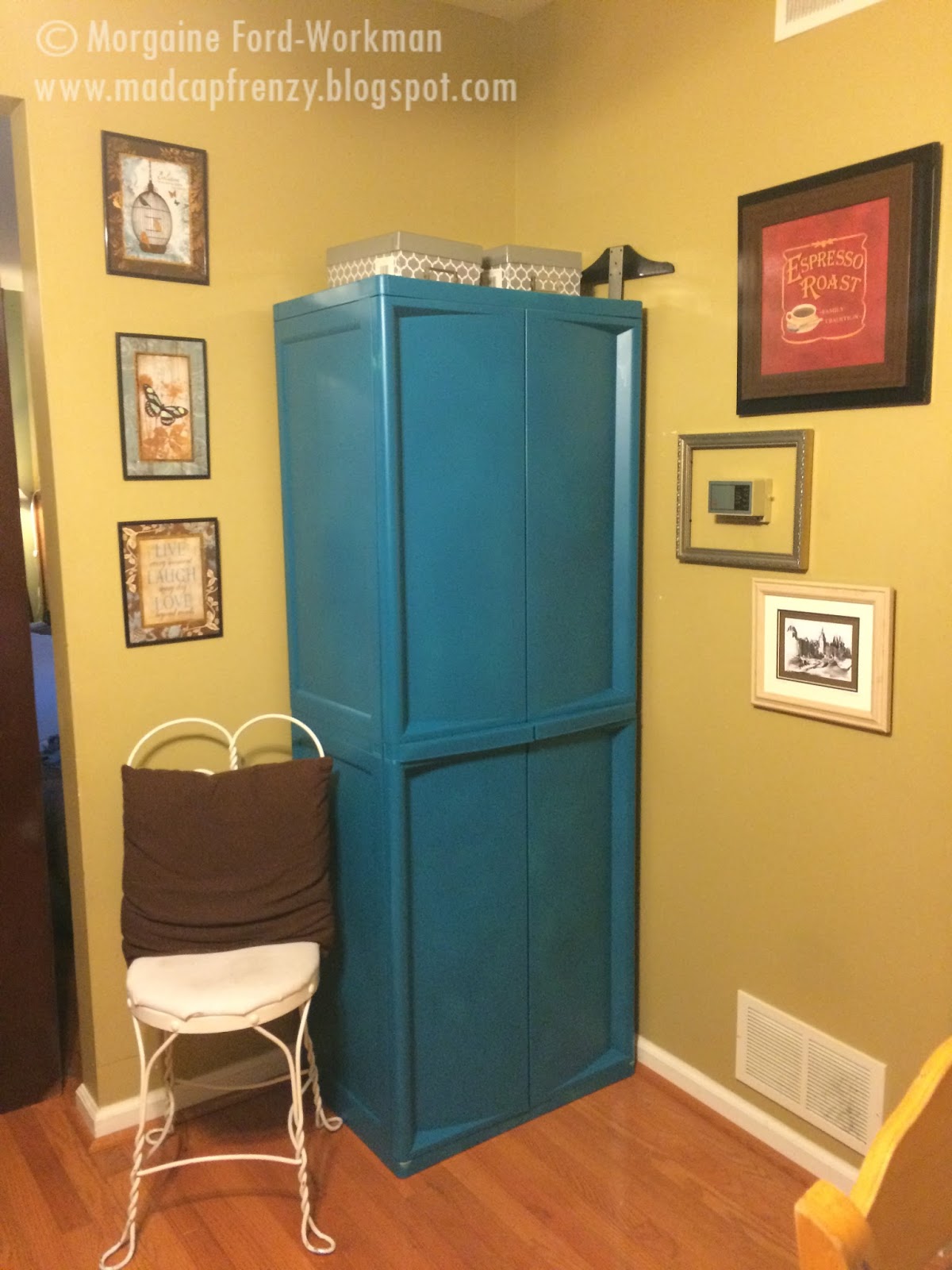Madcap Frenzy graphic design, DIY and everything inbetween Dining Room Teal Storage