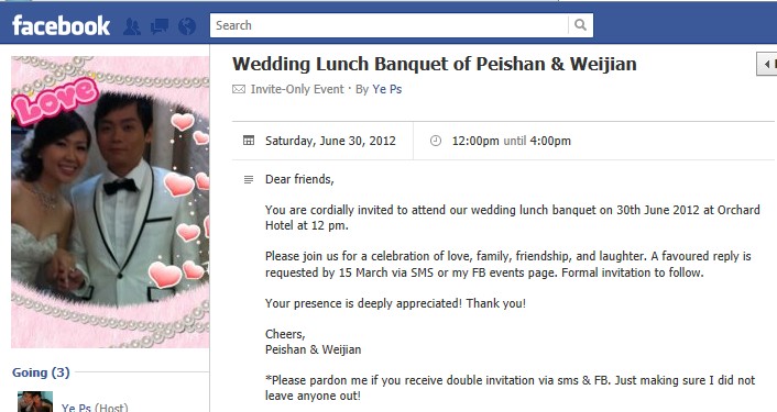 Je T Aime Wedding Invitation Phase 1 Sec Sch Jc Frens There Are Some More Friends I Have Yet To Invite And Phase 2 Will Be My Colleagues Gong Should Start His Invitation Soon