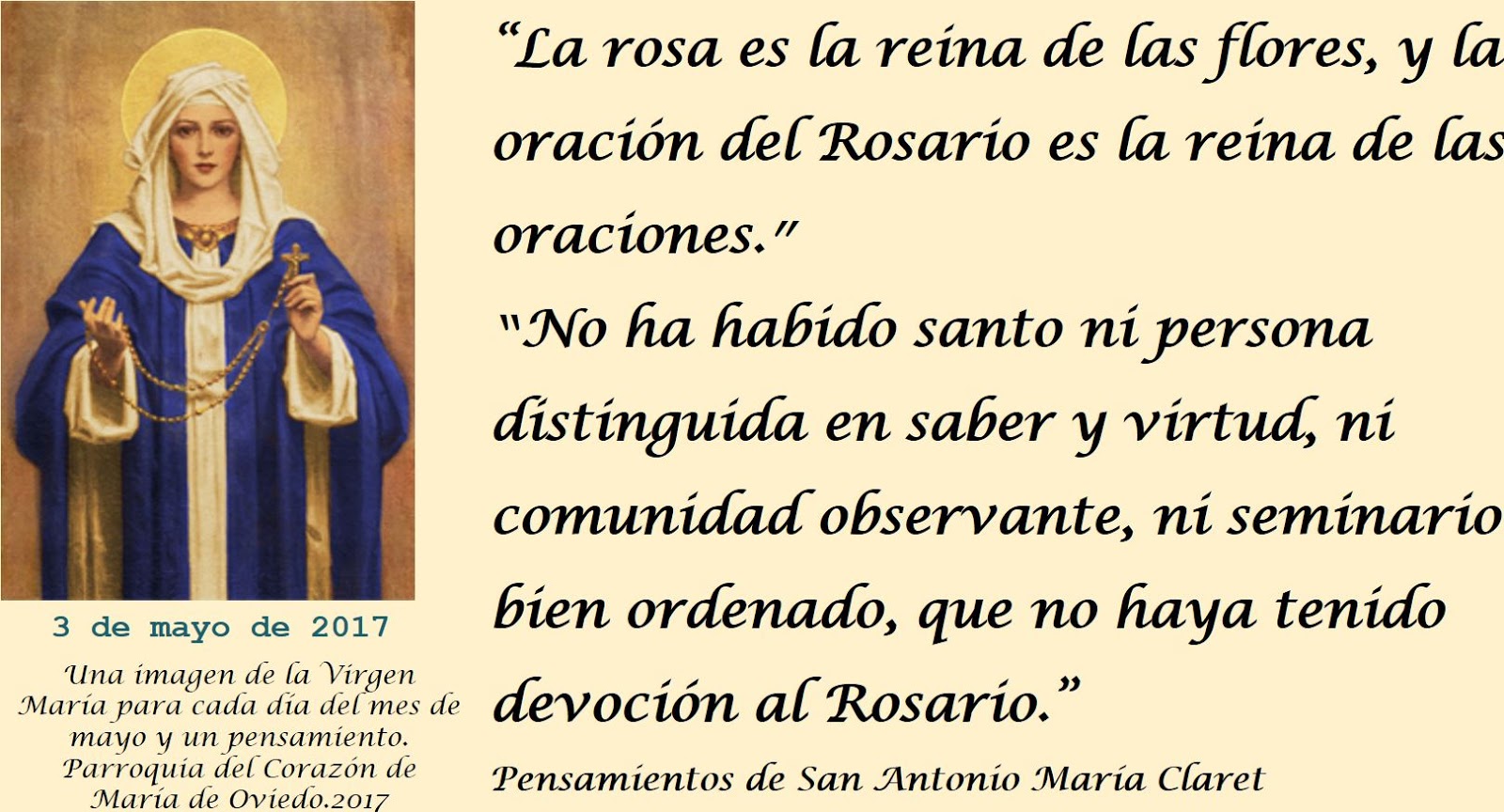 Parroquia del Corazón de María de Oviedo 3 de mayo La rosa es la